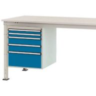   Manuflex ZB4864.0002 Helyhez kötött ház, használható magasság 500 mm, 5 fiókkal. Asztal mélysége 1200 mm