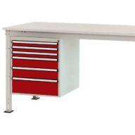   Manuflex ZB4912.3003 Helyhez kötött ház, használható magasság 500 mm, 6 fiókkal. Asztal mélysége 800 mm