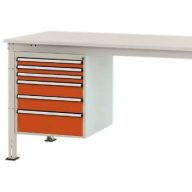   Manuflex ZB4913.2001 Helyhez kötött ház, használható magasság 500 mm, 6 fiókkal. 1000 mm-es asztalmélységhez