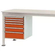   Manuflex ZB4914.2001 Helyhez kötött ház, használható magasság 500 mm, 6 fiókkal. Asztal mélysége 1200 mm