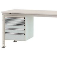   Manuflex ZB4914.7035 Helyhez kötött ház, használható magasság 500 mm, 6 fiókkal. Asztal mélysége 1200 mm