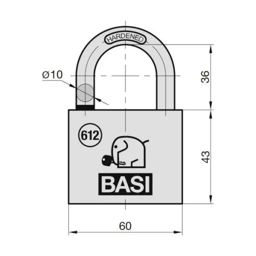Basi 6120-6000 Függő lakat Különböző időben záródó