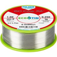   Felder ISO-Core RA Sn99Cu1 Forrasztóón, ólommentes Tekercs Sn99,3Cu0,7 0.250 kg 1 mm