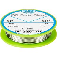   Felder ISO-Core Clear Sn100Ni+ Forrasztóón Tekercs Sn99,25Cu0,7Ni0,05 0.100 kg 0.75 mm