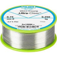   Felder ISO-Core Ultra-Clear Sn100Ni+ Forrasztóón, ólommentes Tekercs Sn99,25Cu0,7Ni0,05 0.250 kg 0.75 mm