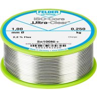   Felder ISO-Core Ultra-Clear Sn100Ni+ Forrasztóón, ólommentes Tekercs Sn99,25Cu0,7Ni0,05 0.250 kg 1 mm