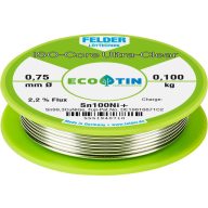   Felder ISO-Core Ultra-Clear Sn100Ni+ Forrasztóón, ólommentes Tekercs Sn99,25Cu0,7Ni0,05 0.100 kg 0.75 mm