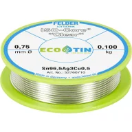   Felder ISO-Core Clear SAC305 Forrasztóón Tekercs Sn96,5Ag3Cu0,5 0.100 kg 0.75 mm