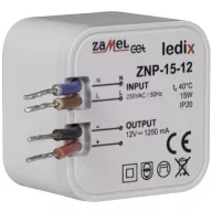   Zamel ZNP-15-12 LED meghajtó Állandó feszültségű 15 W 1.25 A 12 V/DC Túlfeszültség kategória, 1 db