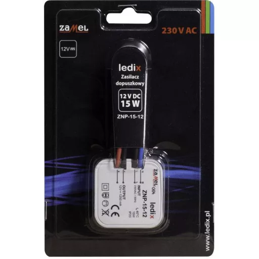 Zamel ZNP-15-12 LED meghajtó Állandó feszültségű 15 W 1.25 A 12 V/DC Túlfeszültség kategória, 1 db