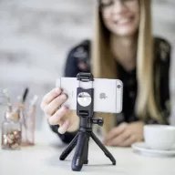  Hama Mini állvány 1/4 col Munkamagasság=10 - 20 cm Fekete Okostelefon-tartóval