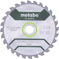  Metabo CORDLESS CUT WOOD CLASSIC 628654000 Körfűrészlap 216 x 30 x 1.2 mm Fogak száma (collonként): 40 1 db