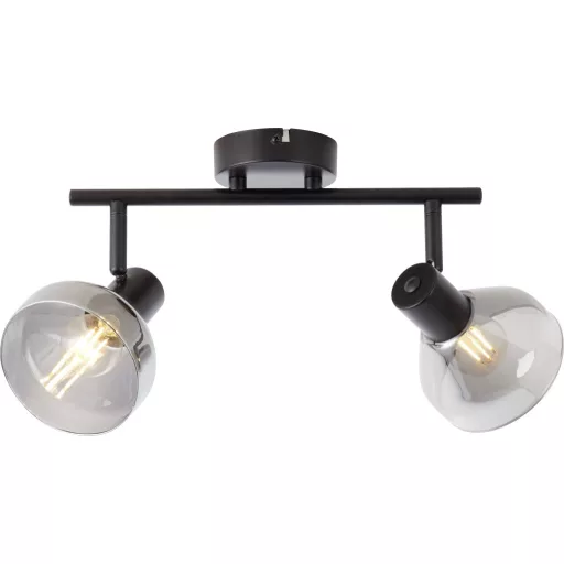 Brilliant 82713/06 Reflekt Mennyezeti lámpa E14 18 W Fekete (matt), Üveg matt