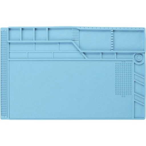 Szilikon forrasztószőnyeg, 550 x 350 mm, kék, ESD védett, Velleman AS12