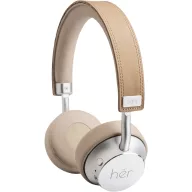   HER HF8 On Ear headset Bluetooth®, Vezetékes Bézs, Ezüst Hangerő szabályozás