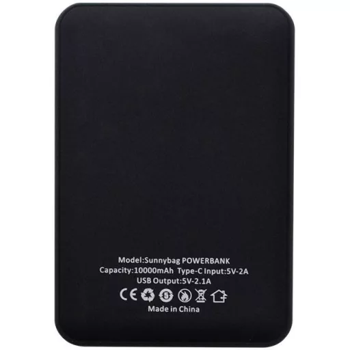 SunnyBag compact10000 Powerbank 10000 mAh Lítiumion Fekete állapotjelző