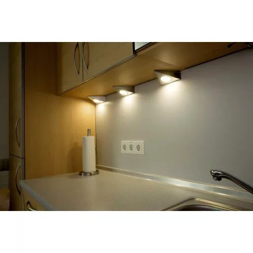 Heitronic GENUA LED-es polc alá szerelhető lámpa 3 részes készlet LED Fixen beépített LED-es 6 W Melegfehér Nemesacél