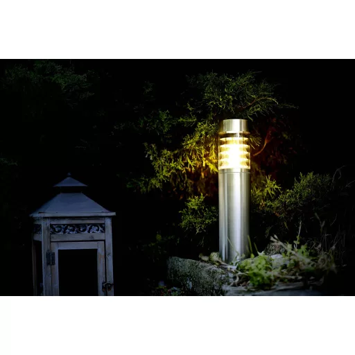 LED-es kültéri lámpatest E27 nemesacél, Heitronic 36994 SATURN