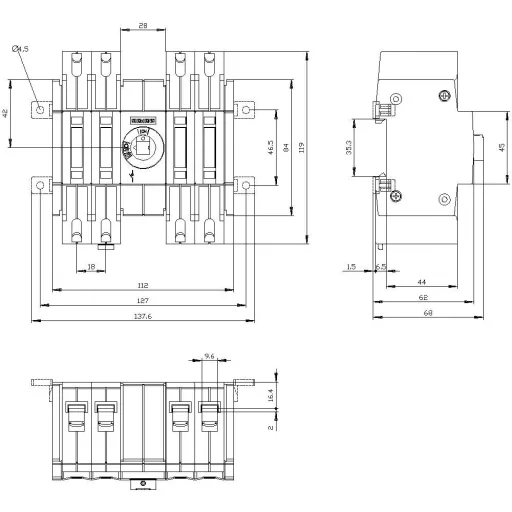 Megszakítók 80 A 4 váltó Siemens 3KD28402ME200