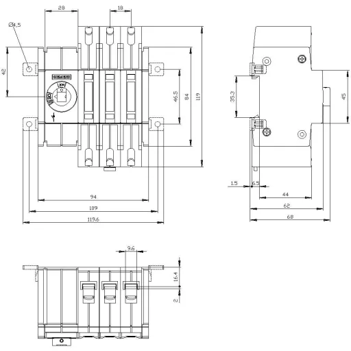 Megszakítók 100 A 4 váltó Siemens 3KD30302ME100