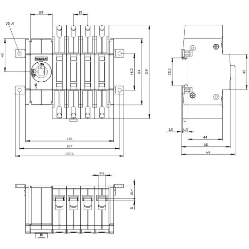 Megszakítók 100 A 4 váltó Siemens 3KD30402ME100