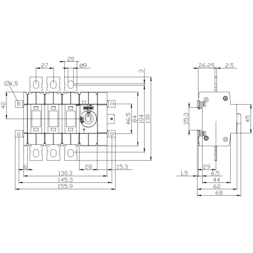 Megszakítók 250 A 3 váltó Siemens 3KD38340NE400