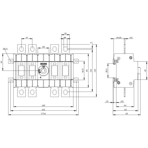 Megszakítók 250 A 4 váltó Siemens 3KD38400NE200