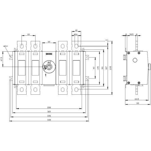 1000 A 8 záró, 8 nyitó Siemens 3KD50400QE200