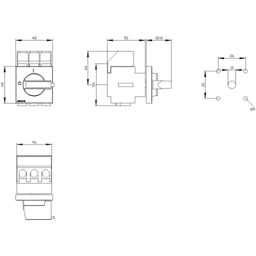 Megszakítók Fekete 16 mm² 25 A Siemens 3LD21220TK11