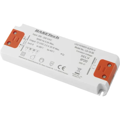 LED transzformátor 30 W 2,5 A 12 VDC, Basetech LD-12-30