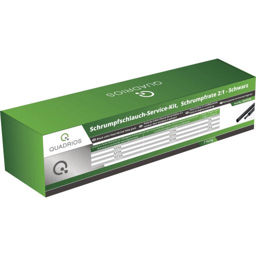 Quadrios 2004CA098 Zsugorcső készlet Fekete Zsugorodási arány:2:1 7 rész