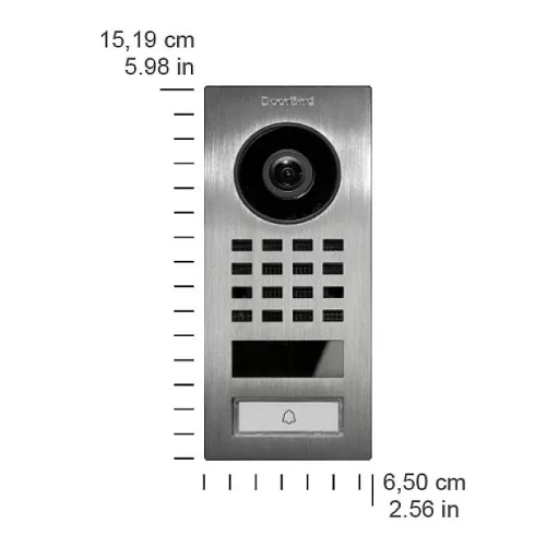 DoorBird D1101V Aufputz IP videó kaputelefon WLAN, LAN Külső egység nemesacél V4A (kefélt)
