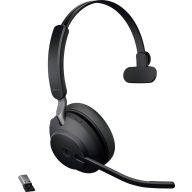   Jabra Evolve2 65 monaural On Ear headset Bluetooth® Stereo Fekete Hangerő szabályozás, Elemtöltés kijelzés, Mikrofon némítás Telefon