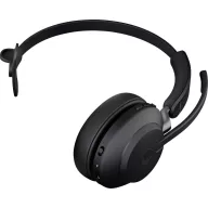   Jabra Evolve2 65 monaural On Ear headset Bluetooth® Stereo Fekete Hangerő szabályozás, Elemtöltés kijelzés, Mikrofon némítás Telefon
