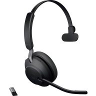   Jabra Evolve2 65 monaural On Ear headset Bluetooth® Mono Fekete Hangerő szabályozás, Elemtöltés kijelzés, Mikrofon némítás Telefon