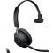 Jabra Evolve2 65 monaural On Ear headset Bluetooth® Mono Fekete Hangerő szabályozás, Elemtöltés kijelzés, Mikrofon némítás Telefon