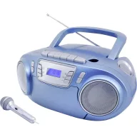   soundmaster SCD5800BL CD-s rádió URH USB, Kazetta, Rádiófelvevő Mikrofonnal Kék