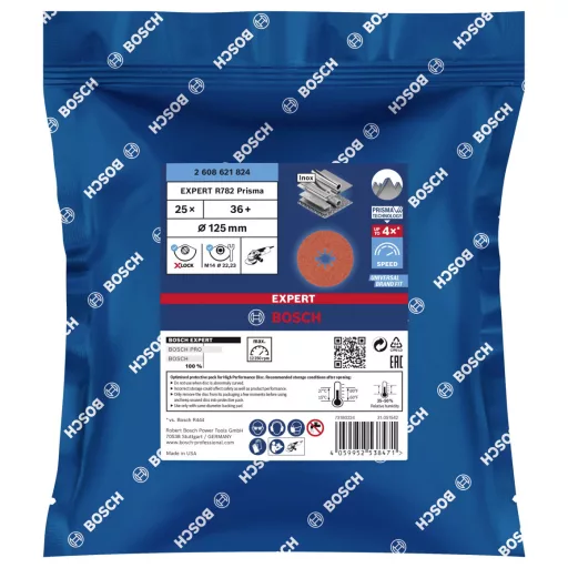Bosch Accessories 2608621824 Rost tárcsa Ø 125 mm Furat átmérő 22.23 mm 25 db