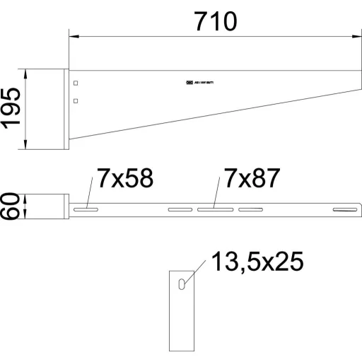 OBO Bettermann 6418651 Szerelőtartó (H x Sz x Ma) 710 x 710 x 195 mm 1 db