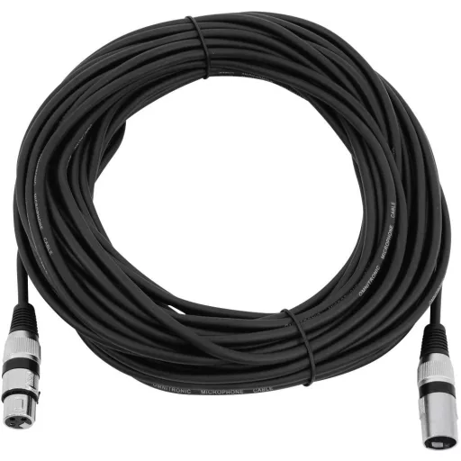 Omnitronic 3022058N XLR Összekötőkábel [1x XLR dugó, 3 pólusú - 1x XLR alj, 3 pólusú] 20.00 m Fekete