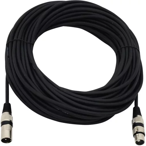 Omnitronic 30220590 XLR Összekötőkábel [1x XLR dugó, 3 pólusú - 1x XLR alj, 3 pólusú] 25.00 m Fekete