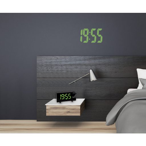 TFA Dostmann 60.5015.04 Kvarc Ébresztőóra Fekete Nagy kijelző, USB csatlakozó