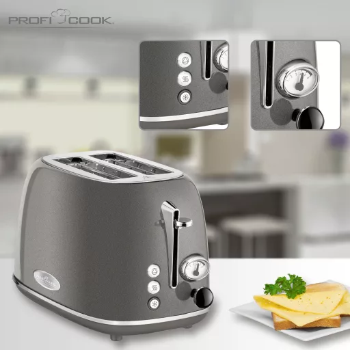 Profi Cook PC-TA 1193 Kenyérpirító Nemesacél, Antracit