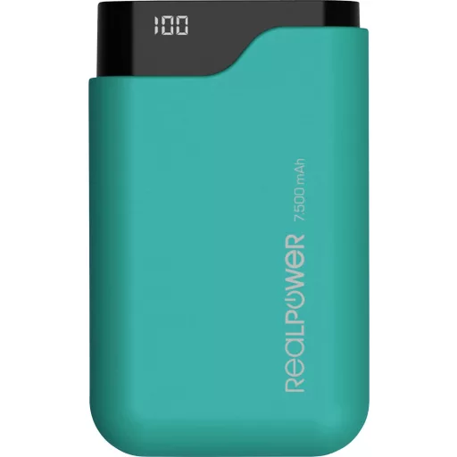 RealPower PB-7500C Powerbank 7500 mAh Lítiumion Zöld