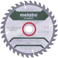   Metabo Precision cut Wood - Classic 165X20 Z42 WZ 5° 628027000 Keményfém körfűrészlap 165 x 20 x 1.2 mm Fogak száma (collonként): 42 1 db