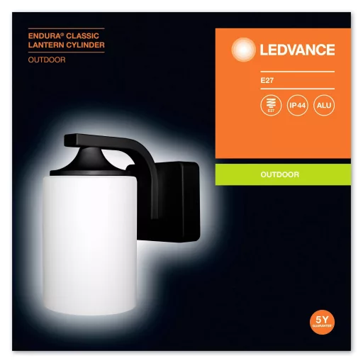 LEDVANCE ENDURA CLASSIC LANTERN CYL E27 BK LEDV 4058075392663 Fali lámpa LED E27 Fekete, Fehér