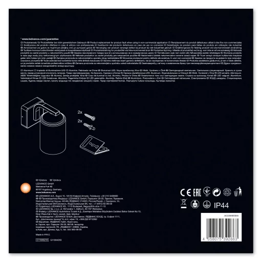 LEDVANCE ENDURA CLASSIC LANTERN CYL E27 BK LEDV 4058075392663 Fali lámpa LED E27 Fekete, Fehér