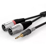   Sommer Cable HBA-3SM2-0300 Audio Átalakító kábel [1x XLR dugó, 3 pólusú - 1x Jack dugó, 3,5 mm-es] 3.00 m Fekete