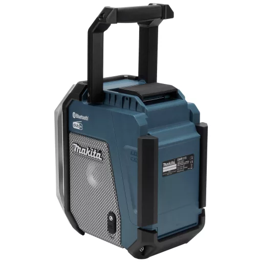 Makita DMR115 Építkezési rádió DAB, DAB+ AUX, Bluetooth®, USB Fröccsenő víz ellen védett, ütésálló Türkiz, Fekete, Ezüst