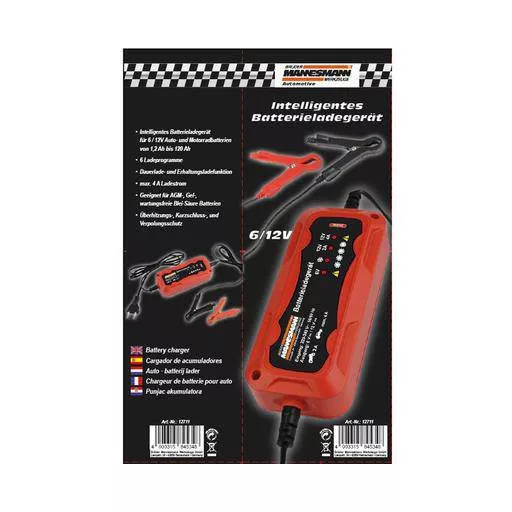Brüder Mannesmann 429292 M12711 Autós töltőkészülék 12 V, 6 V